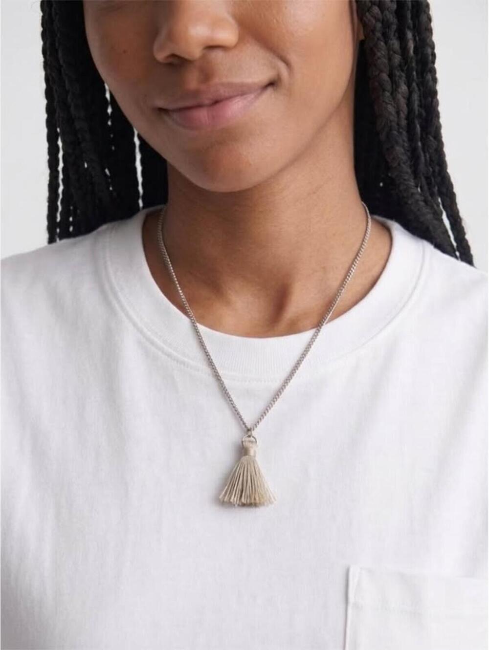 Silver Chain Tassel Necklace